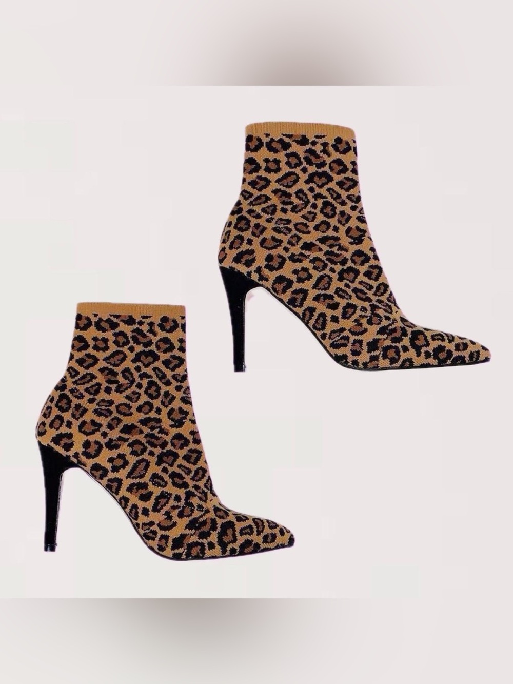 MIA Leopard Print Ankle Booties in Brown and Black